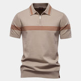 Tristan - White Polo with Stripe Detail