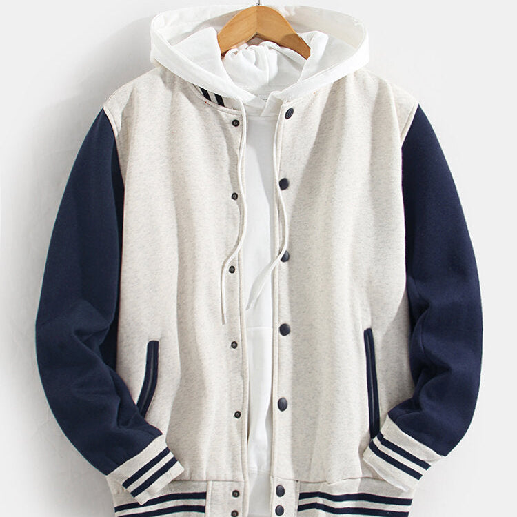 Samuel - Contrast Trim Baseball Jacket