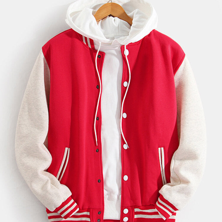 Samuel - Contrast Trim Baseball Jacket