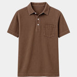 Cameron - Denim Look Polo with Chest Pocket