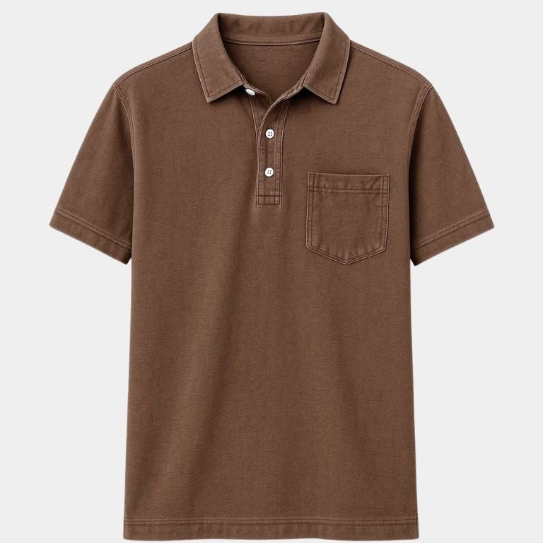 Cameron - Denim Look Polo with Chest Pocket