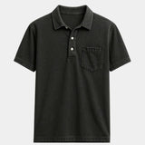 Cameron - Denim Look Polo with Chest Pocket