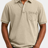 Cameron - Denim Look Polo with Chest Pocket