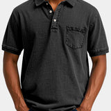 Cameron - Denim Look Polo with Chest Pocket