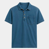 Cameron - Denim Look Polo with Chest Pocket