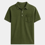 Cameron - Denim Look Polo with Chest Pocket
