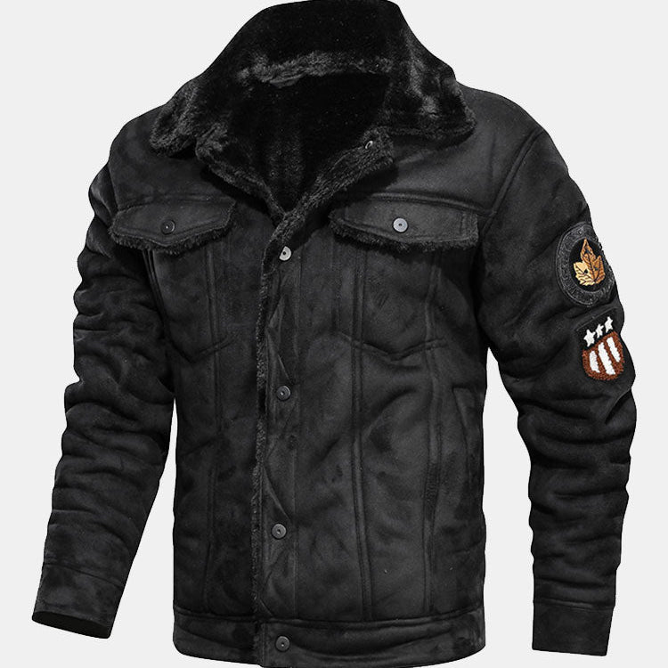 Thierry - Faux Suede Jacket with Faux Fur Lining