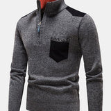 Malcolm - Contrast Pocket Panel Half-Zip Sweater