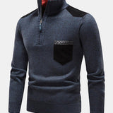 Malcolm - Contrast Pocket Panel Half-Zip Sweater