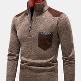 Malcolm - Contrast Pocket Panel Half-Zip Sweater