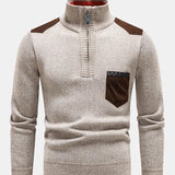 Malcolm - Contrast Pocket Panel Half-Zip Sweater