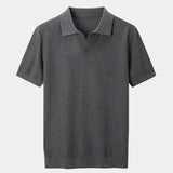 Bryce - Knit Polo with Open Lapel Collar