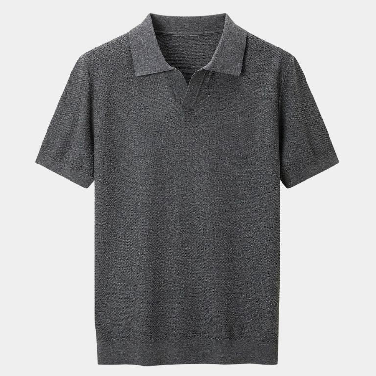 Bryce - Knit Polo with Open Lapel Collar
