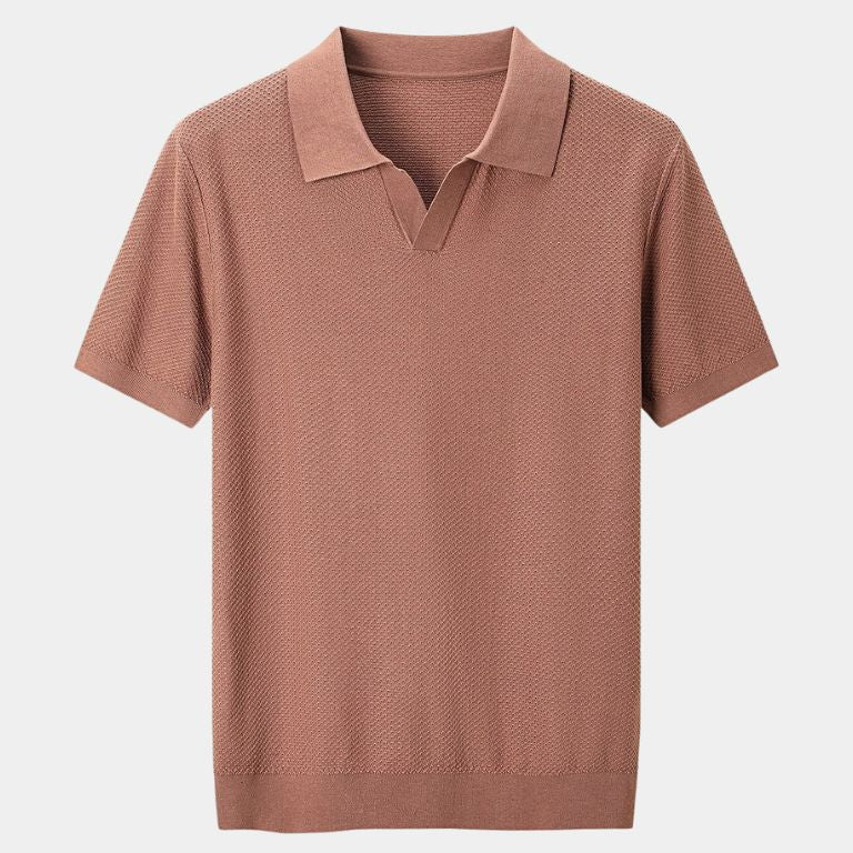 Bryce - Knit Polo with Open Lapel Collar