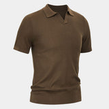 Bryce - Knit Polo with Open Lapel Collar