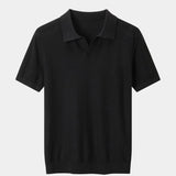 Bryce - Knit Polo with Open Lapel Collar