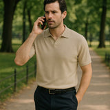 Bryce - Knit Polo with Open Lapel Collar