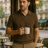 Bryce - Knit Polo with Open Lapel Collar
