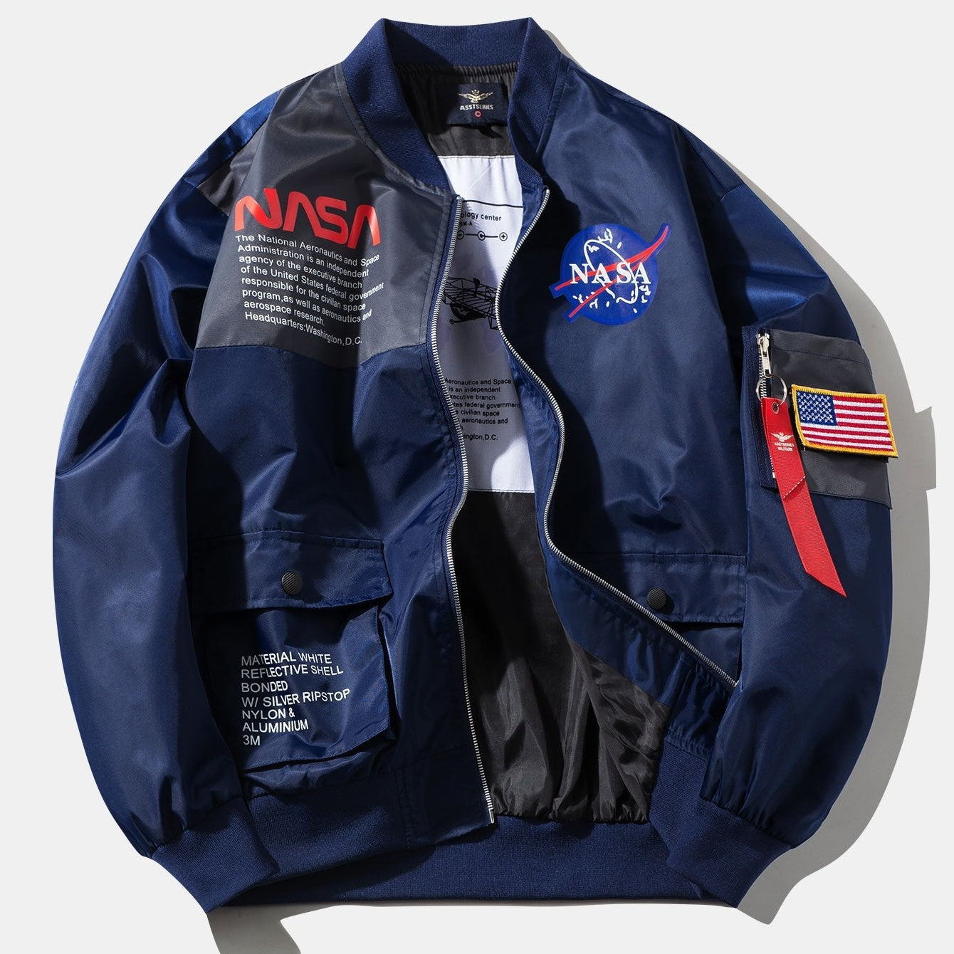 Jack - Oversized Bomber Jacket with NASA Print