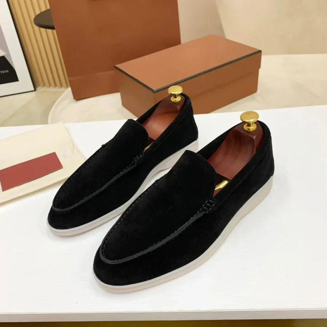 Gavin - Classic Suede Penny Loafers