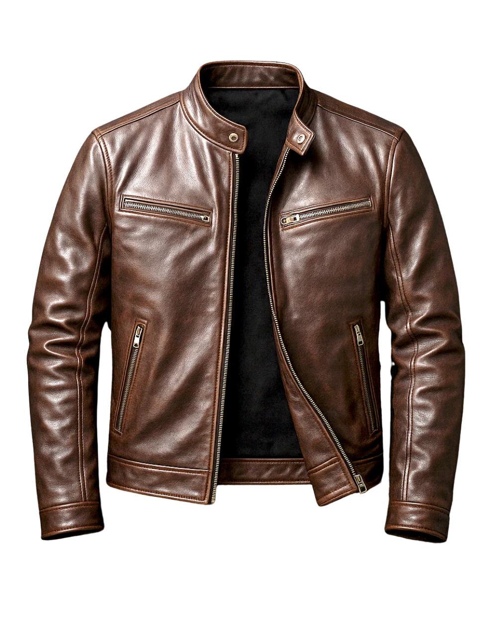 Alec men's vintage leather jacket, view 4