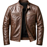 Alec men's vintage leather jacket, view 4