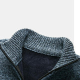 Weston - Geometric Print Zip Sweater