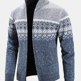 Weston - Geometric Print Zip Sweater
