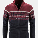 Weston - Geometric Print Zip Sweater