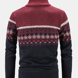 Weston - Geometric Print Zip Sweater