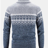 Weston - Geometric Print Zip Sweater