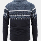 Weston - Geometric Print Zip Sweater