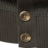 Callum - Textured Stand Collar Button Sweater