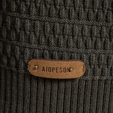 Callum - Textured Stand Collar Button Sweater
