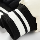 Leo - Wool-Look Baseball Jacket with Faux Leather Sleeves