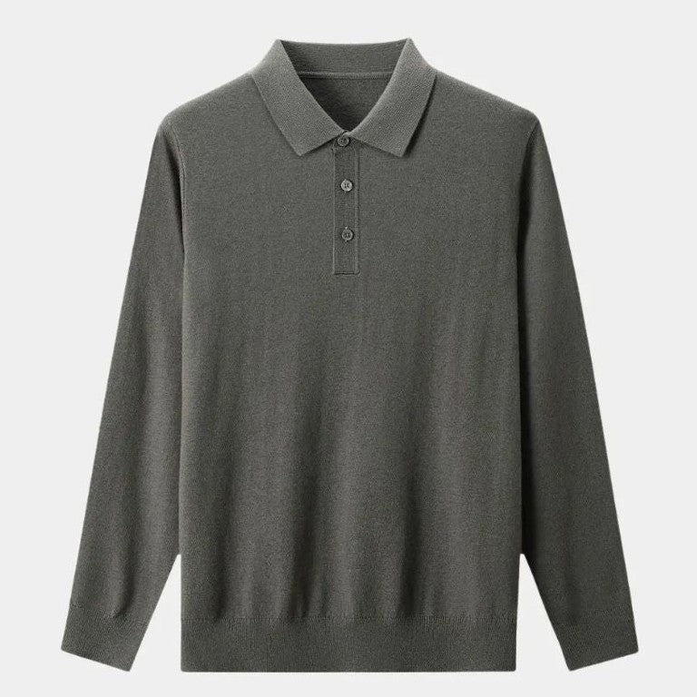 Brett - Plain Long Sleeve Polo