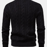 Tristan - Jacquard Cable Knit Crew Neck Sweater