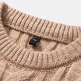 Tristan - Jacquard Cable Knit Crew Neck Sweater