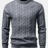 Tristan - Jacquard Cable Knit Crew Neck Sweater