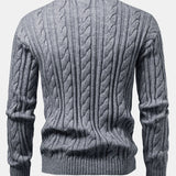 Tristan - Jacquard Cable Knit Crew Neck Sweater