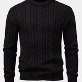 Tristan - Jacquard Cable Knit Crew Neck Sweater