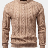 Tristan - Jacquard Cable Knit Crew Neck Sweater