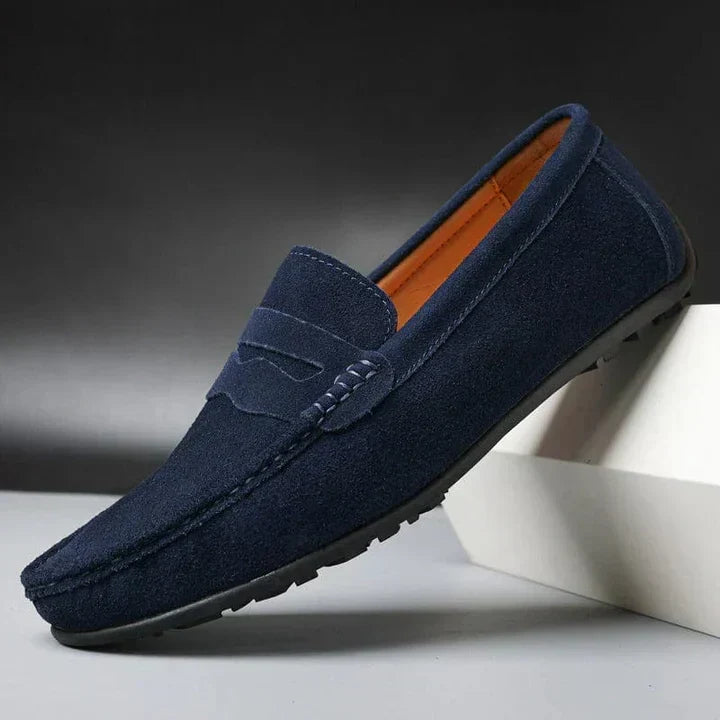 Connor - Suede Penny Loafers