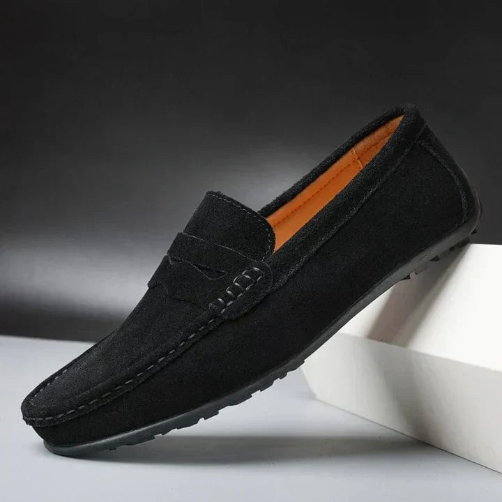 Connor - Suede Penny Loafers
