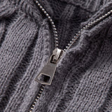 Declan - Jacquard Cable Knit Quarter-Zip Sweater