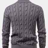 Declan - Jacquard Cable Knit Quarter-Zip Sweater