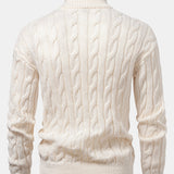 Declan - Jacquard Cable Knit Quarter-Zip Sweater