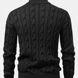 Declan - Jacquard Cable Knit Quarter-Zip Sweater