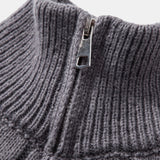 Declan - Jacquard Cable Knit Quarter-Zip Sweater