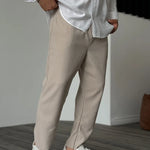 Ambrose men's relaxed pleated texture pants, view 7